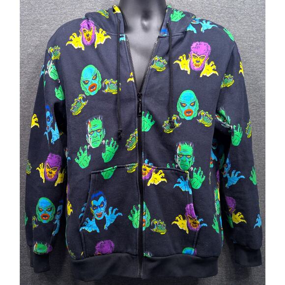 CAKEWORTHY x UNIVERSAL MONSTERS Mens Hoodie - Black, All Over Print, M